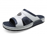 Men Sandals SKC-14 White-Blue Nappa
